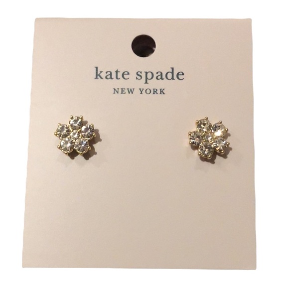 kate spade Jewelry - Kate Spade clear gold flower stud earrings New